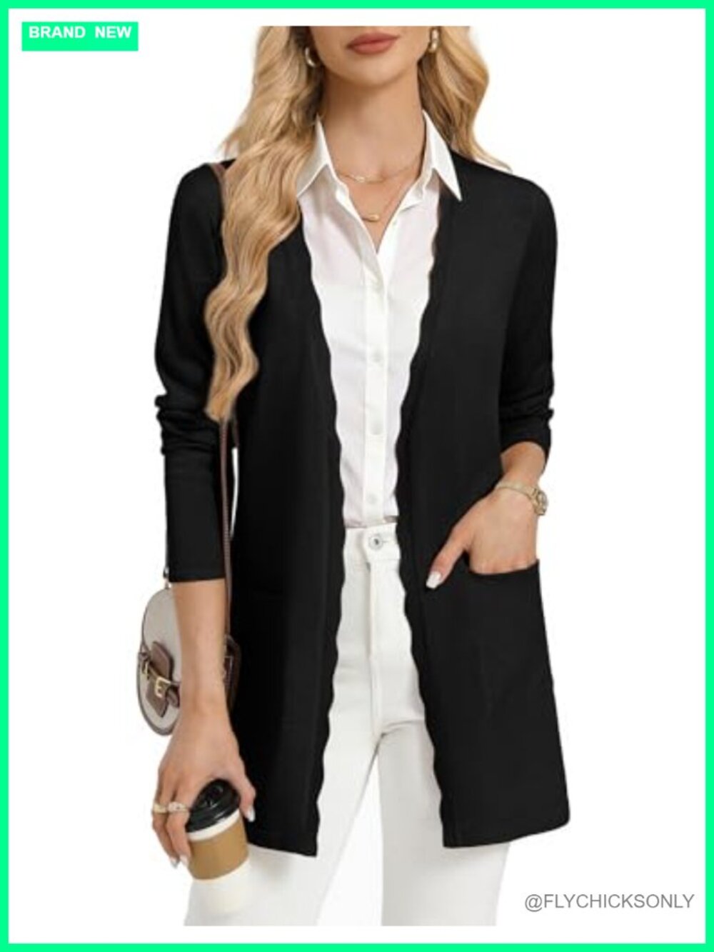 Long Cardigan Sweaters for Women Business Casual Open Front Mid-Thigh